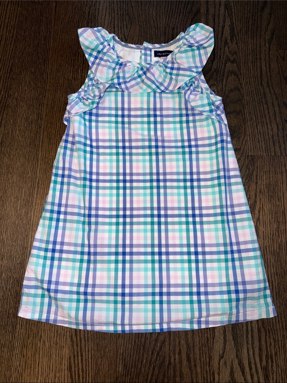 Andy & Evan Pastel Plaid Dress - Blue, Mint, Pink - size 6Y